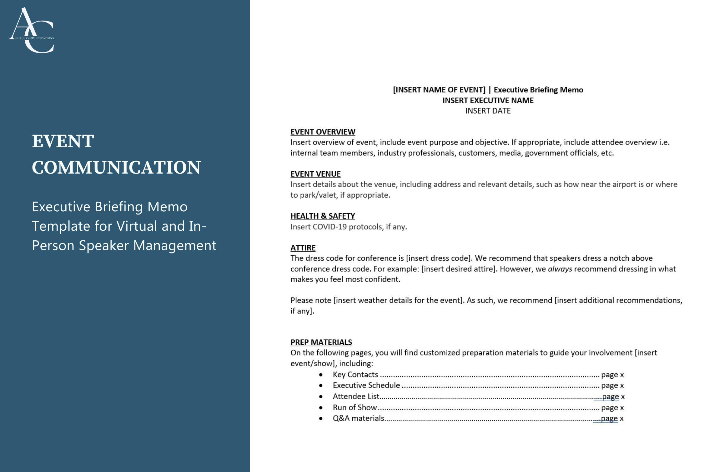 Executive Briefing Memo Template Artisin Communications Executive Briefing Memo Template Artisin Communications