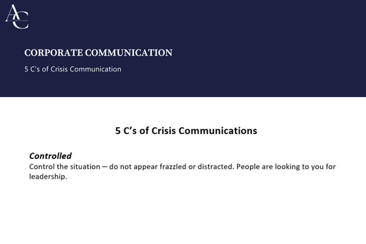 5 C's of Crisis Communication